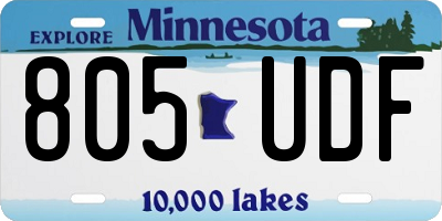 MN license plate 805UDF