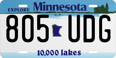 MN license plate 805UDG