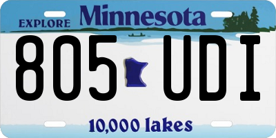MN license plate 805UDI