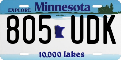 MN license plate 805UDK