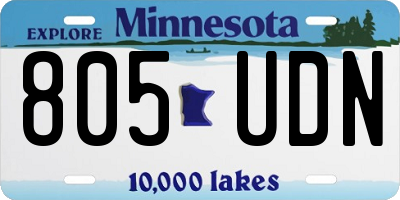 MN license plate 805UDN