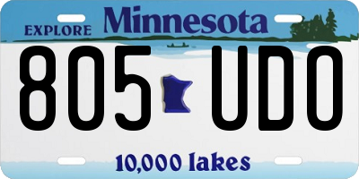 MN license plate 805UDO
