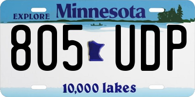 MN license plate 805UDP