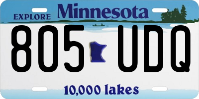 MN license plate 805UDQ