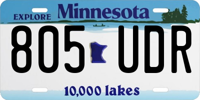 MN license plate 805UDR
