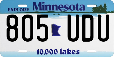 MN license plate 805UDU