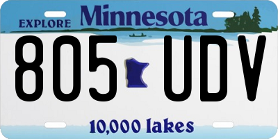 MN license plate 805UDV