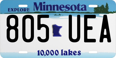 MN license plate 805UEA