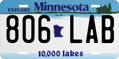 MN license plate 806LAB