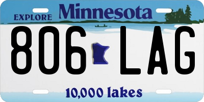 MN license plate 806LAG