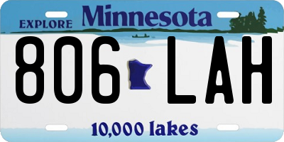 MN license plate 806LAH