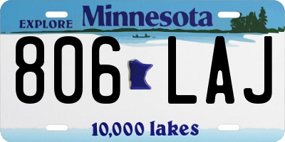 MN license plate 806LAJ