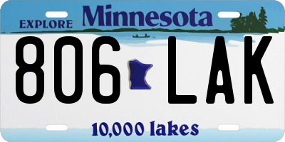 MN license plate 806LAK