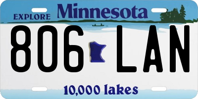 MN license plate 806LAN