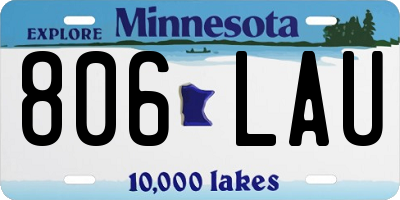MN license plate 806LAU