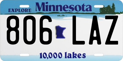 MN license plate 806LAZ