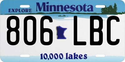 MN license plate 806LBC