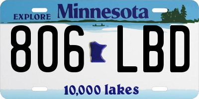 MN license plate 806LBD