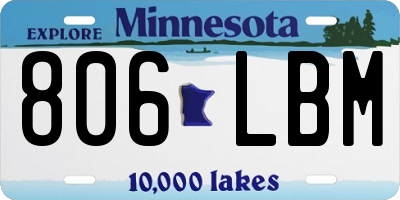 MN license plate 806LBM