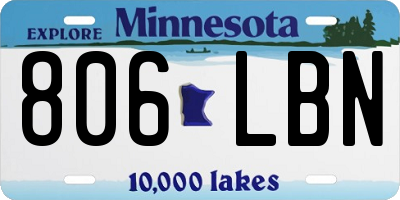 MN license plate 806LBN