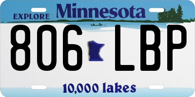 MN license plate 806LBP