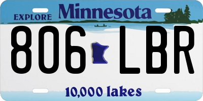 MN license plate 806LBR