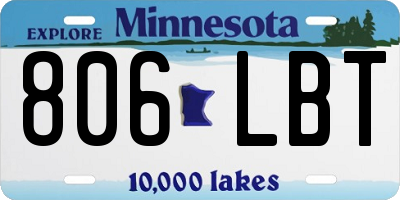MN license plate 806LBT