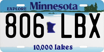 MN license plate 806LBX
