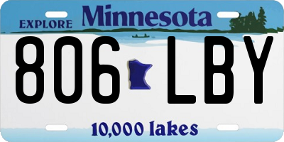 MN license plate 806LBY