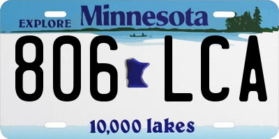 MN license plate 806LCA