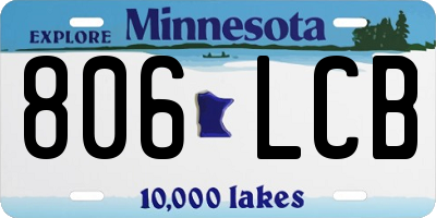 MN license plate 806LCB
