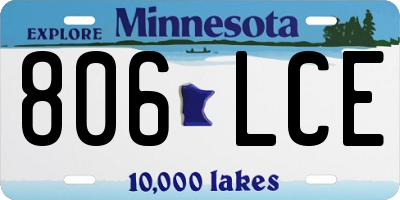 MN license plate 806LCE