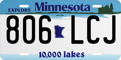 MN license plate 806LCJ