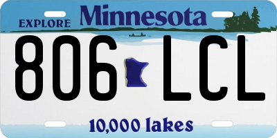 MN license plate 806LCL