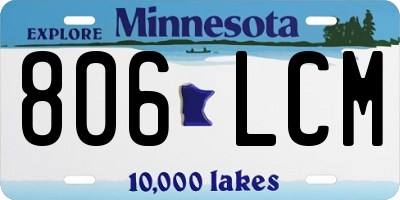 MN license plate 806LCM