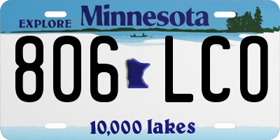 MN license plate 806LCO