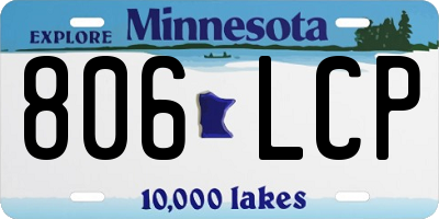 MN license plate 806LCP