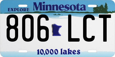 MN license plate 806LCT