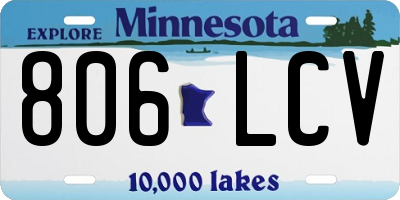 MN license plate 806LCV