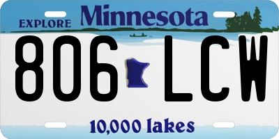 MN license plate 806LCW