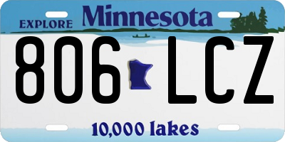 MN license plate 806LCZ