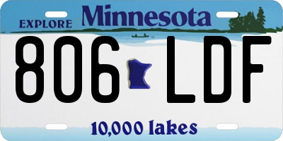MN license plate 806LDF