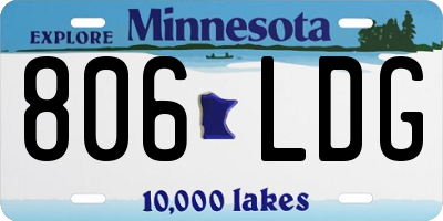 MN license plate 806LDG