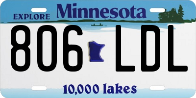MN license plate 806LDL