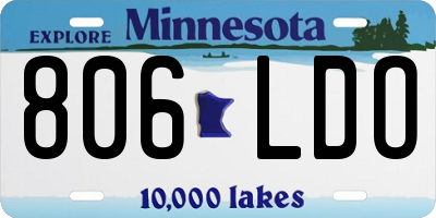 MN license plate 806LDO