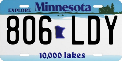 MN license plate 806LDY