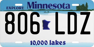 MN license plate 806LDZ