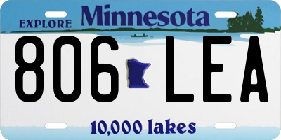 MN license plate 806LEA