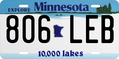 MN license plate 806LEB