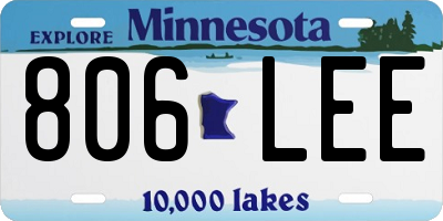 MN license plate 806LEE